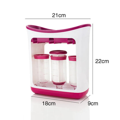 🟡 Set Exprimidor de comida para bebés recién nacidos, mascotas o el hogar, exprimidor de alimentos, bolsa de almacenamiento de suplementos, contenedor de alimentación para bebés, mascotas o el hogar