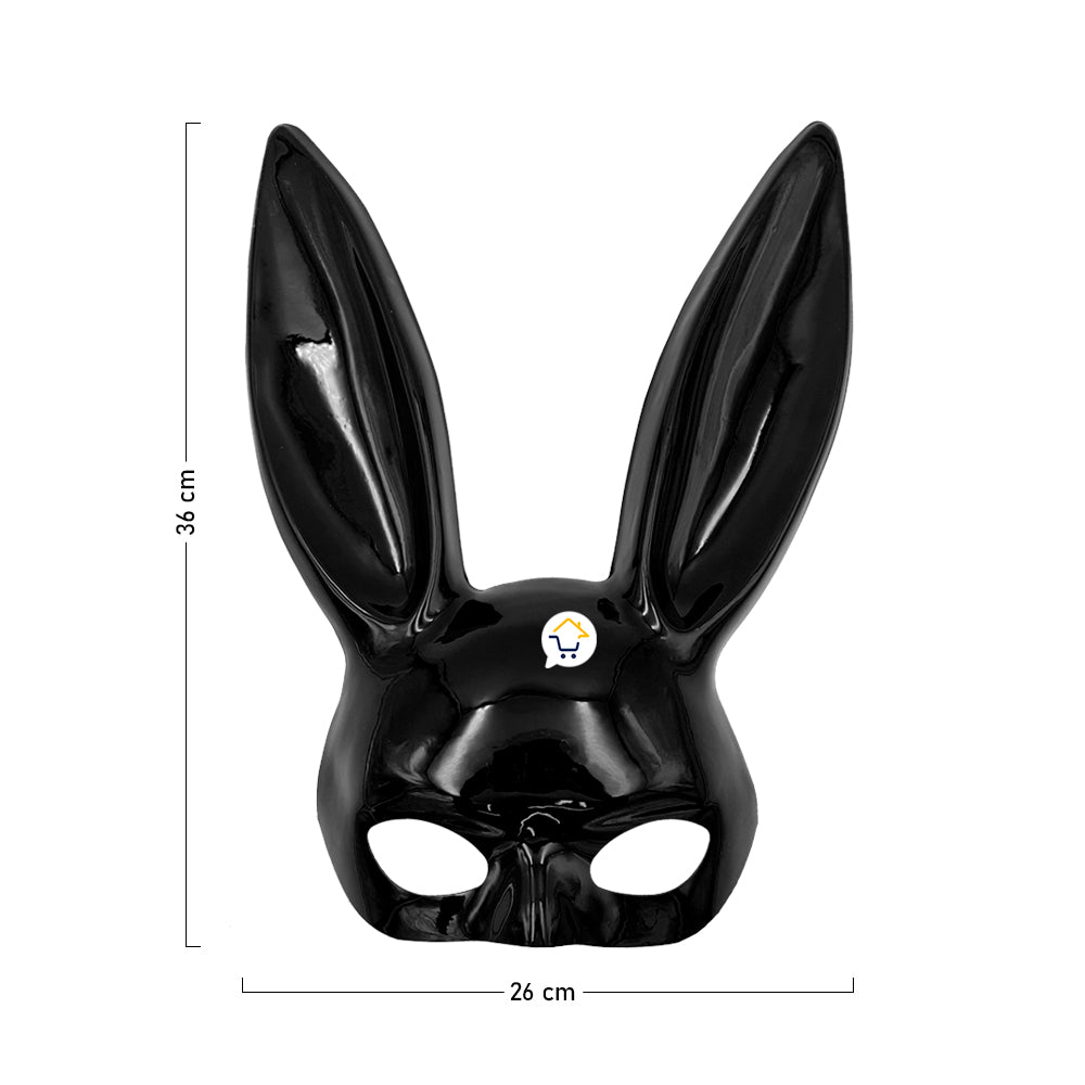 Máscara Conejo Negro Mujer Sexy Media Cara Halloween Accesorio Disfraz