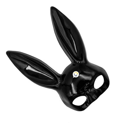 Máscara Conejo Negro Mujer Sexy Media Cara Halloween Accesorio Disfraz