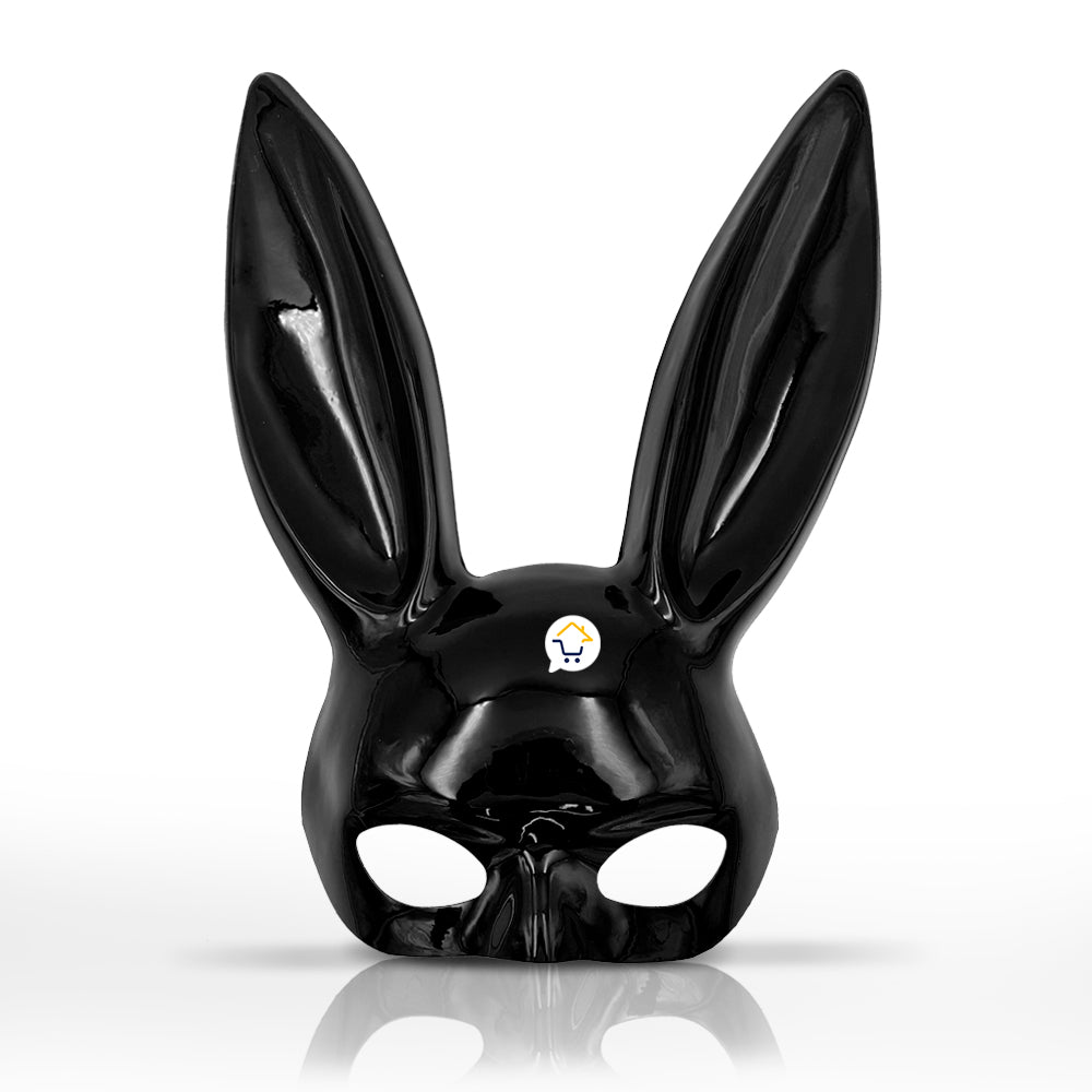 Máscara Conejo Negro Mujer Sexy Media Cara Halloween Accesorio Disfraz