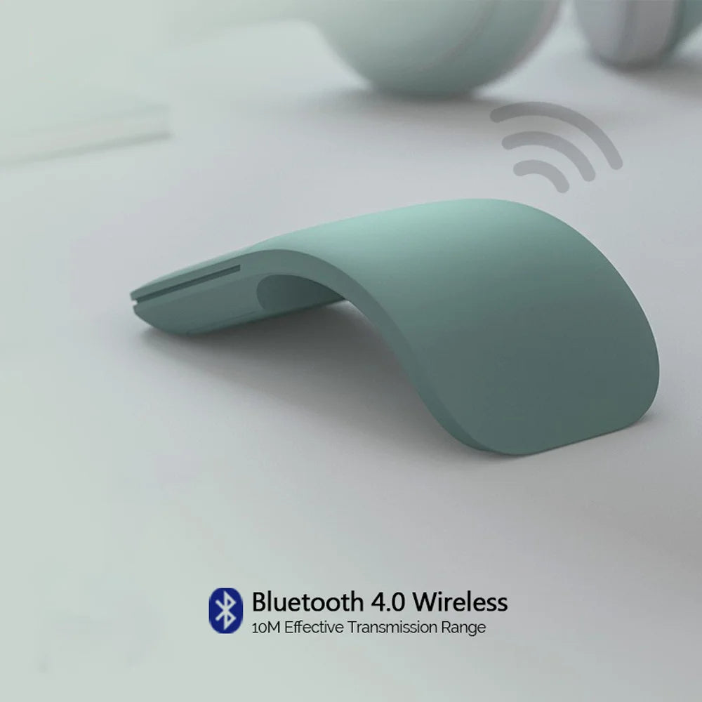 🟡 Ratón inalámbrico plegable con Bluetooth 4.0 Mouse silencioso ultrafino con arco táctil de 1600 DPI para uso en oficina y portátil, Surfacebook