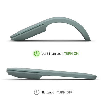 🟡 Ratón inalámbrico plegable con Bluetooth 4.0 Mouse silencioso ultrafino con arco táctil de 1600 DPI para uso en oficina y portátil, Surfacebook