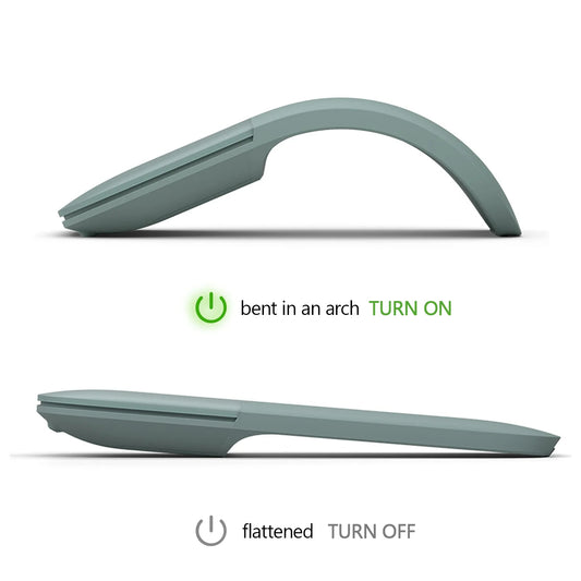 🟡 Ratón inalámbrico plegable con Bluetooth 4.0 Mouse silencioso ultrafino con arco táctil de 1600 DPI para uso en oficina y portátil, Surfacebook