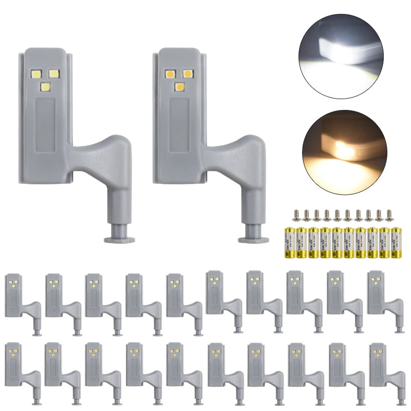 🟡 10 unidades de Luz LED con sensor de movimiento para armario, puertas y bisagras de alacenas de cocina