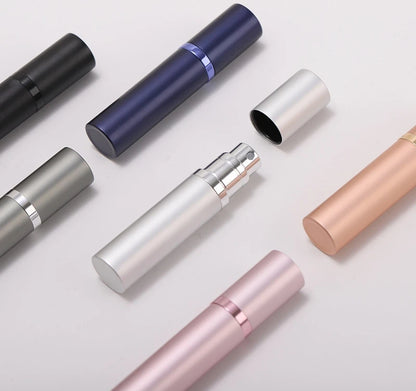 🟡 Mini botella de Perfume recargable de 5ml, botella cosmética portátil, botella pulverizadora, atomizador, contenedor en aerosol, botellas recargables de viaje, oficina, estudio, fuera de la casa