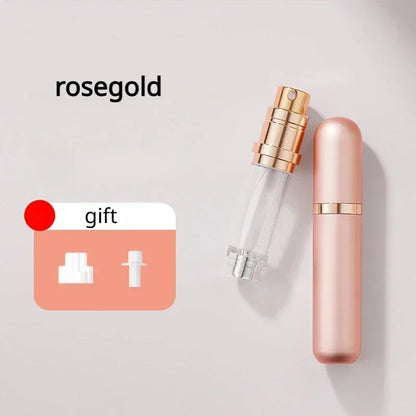 🟡 Mini botella de Perfume recargable de 5ml, botella cosmética portátil, botella pulverizadora, atomizador, contenedor en aerosol, botellas recargables de viaje, oficina, estudio, fuera de la casa