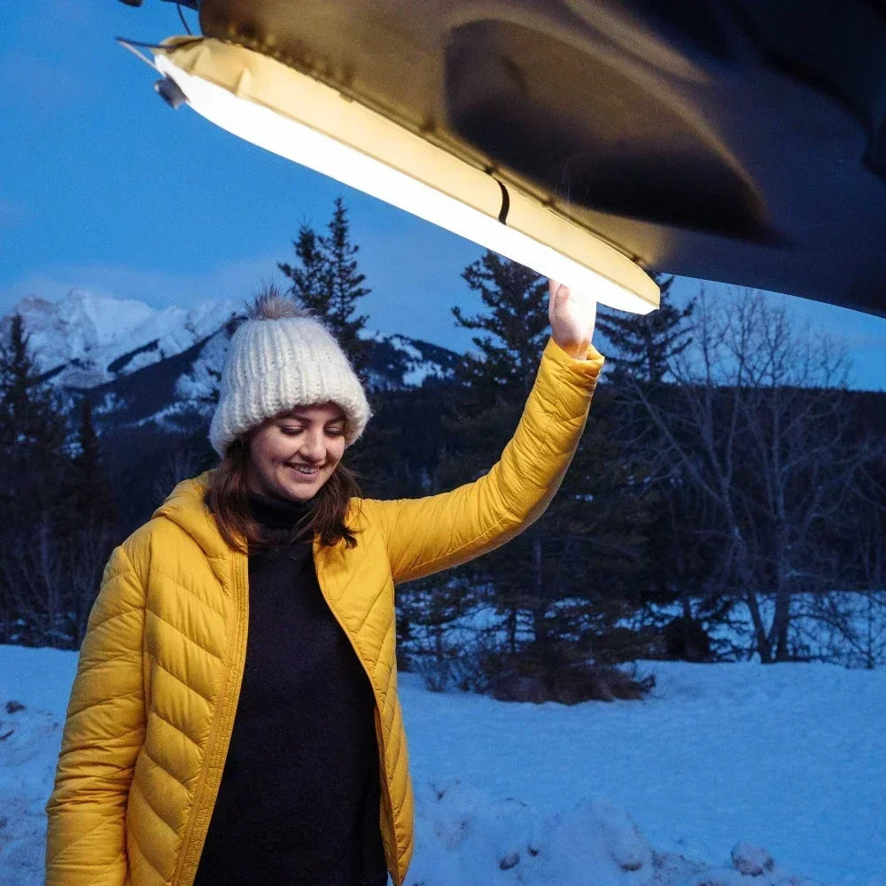 🟡 Luz LED inflable Solar, linterna magnética impermeable, iluminación portátil Flexible y ligera para acampar al aire libre o interiores