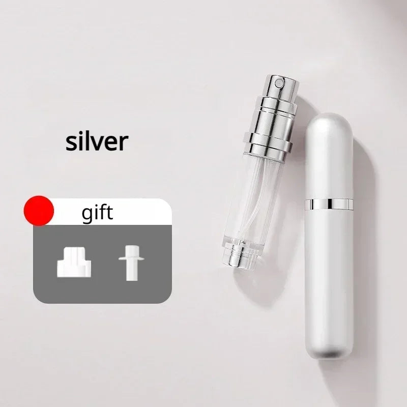 🟡 Mini botella de Perfume recargable de 5ml, botella cosmética portátil, botella pulverizadora, atomizador, contenedor en aerosol, botellas recargables de viaje, oficina, estudio, fuera de la casa