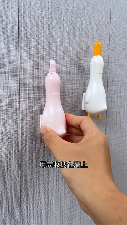 🟡 Dispositivo de limpieza para el hogar, baño y cocina, eficiente, fácil de instalar, práctico, portátil, con forma de pato, Clip para recoger el pelo, herramienta para quitar el pelo, limpiador de baño y cocina
