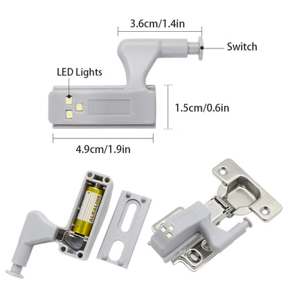 🟡 10 unidades de Luz LED con sensor de movimiento para armario, puertas y bisagras de alacenas de cocina